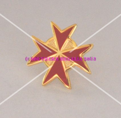 Knights Templar Red Cross Gold Plated Lapel Pin - Click Image to Close